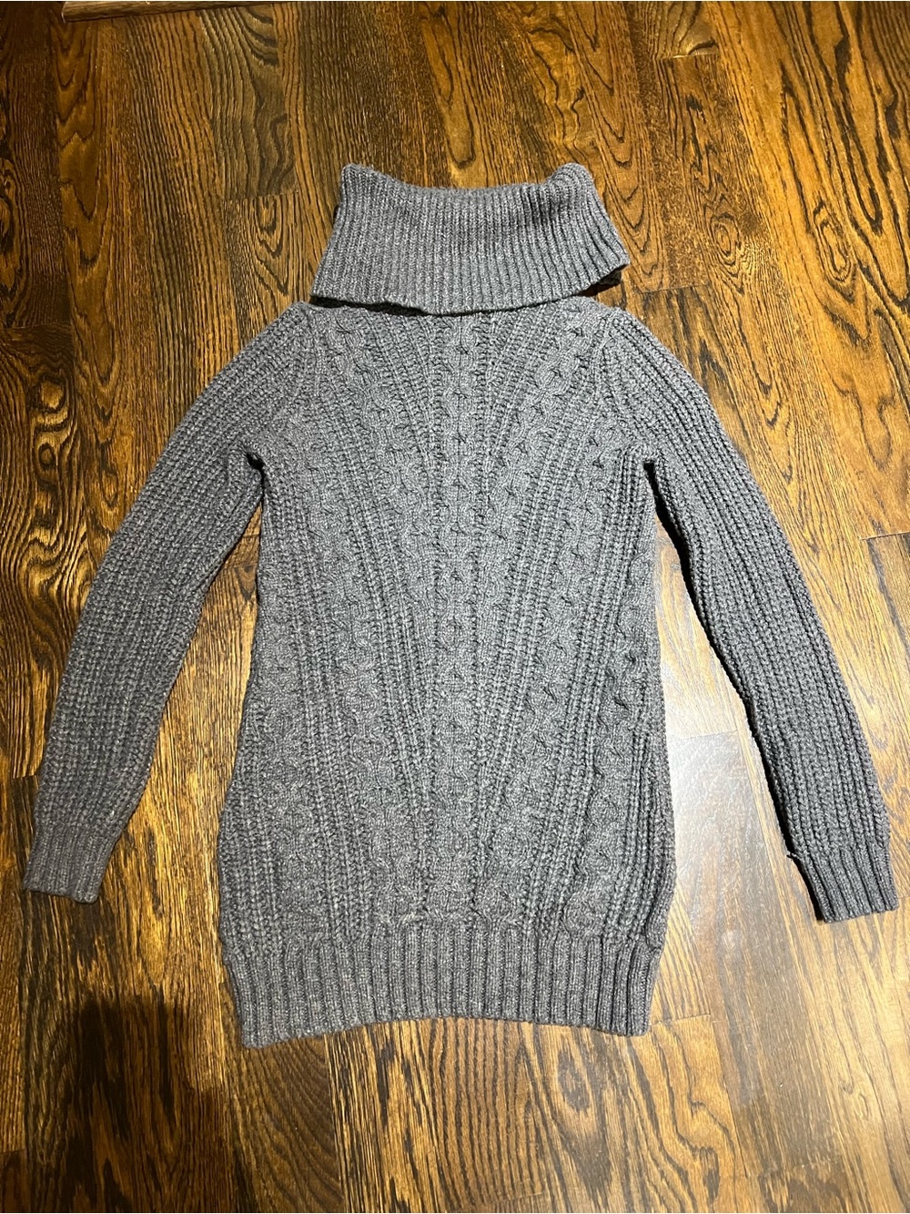 Banana Republic Charcoal Cable Knit Turtleneck Sweater